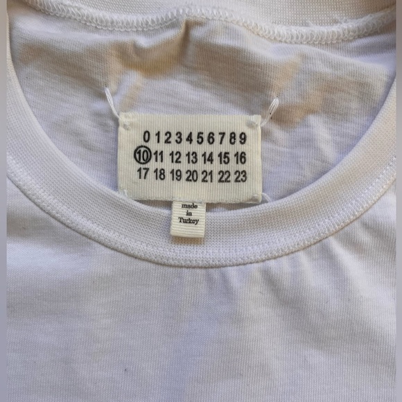 White Maison Margiela hand-embroidered MxM logo t-shirt size S small - Picture 3 of 9
